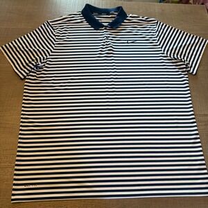Nike Golf Dri-FIT Polo Shirt Mens 2XL Navy Blue White Striped 891239-419